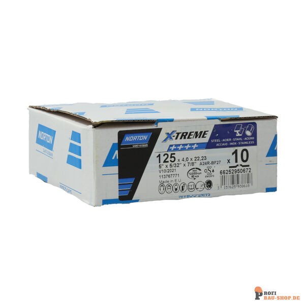 nortonschleifmittel/NORTON_schleifmittel_66252950672 Grinding wheel Angle Grinder Norton X TREME LIFE METAL INOX 125x4x22.23_144637